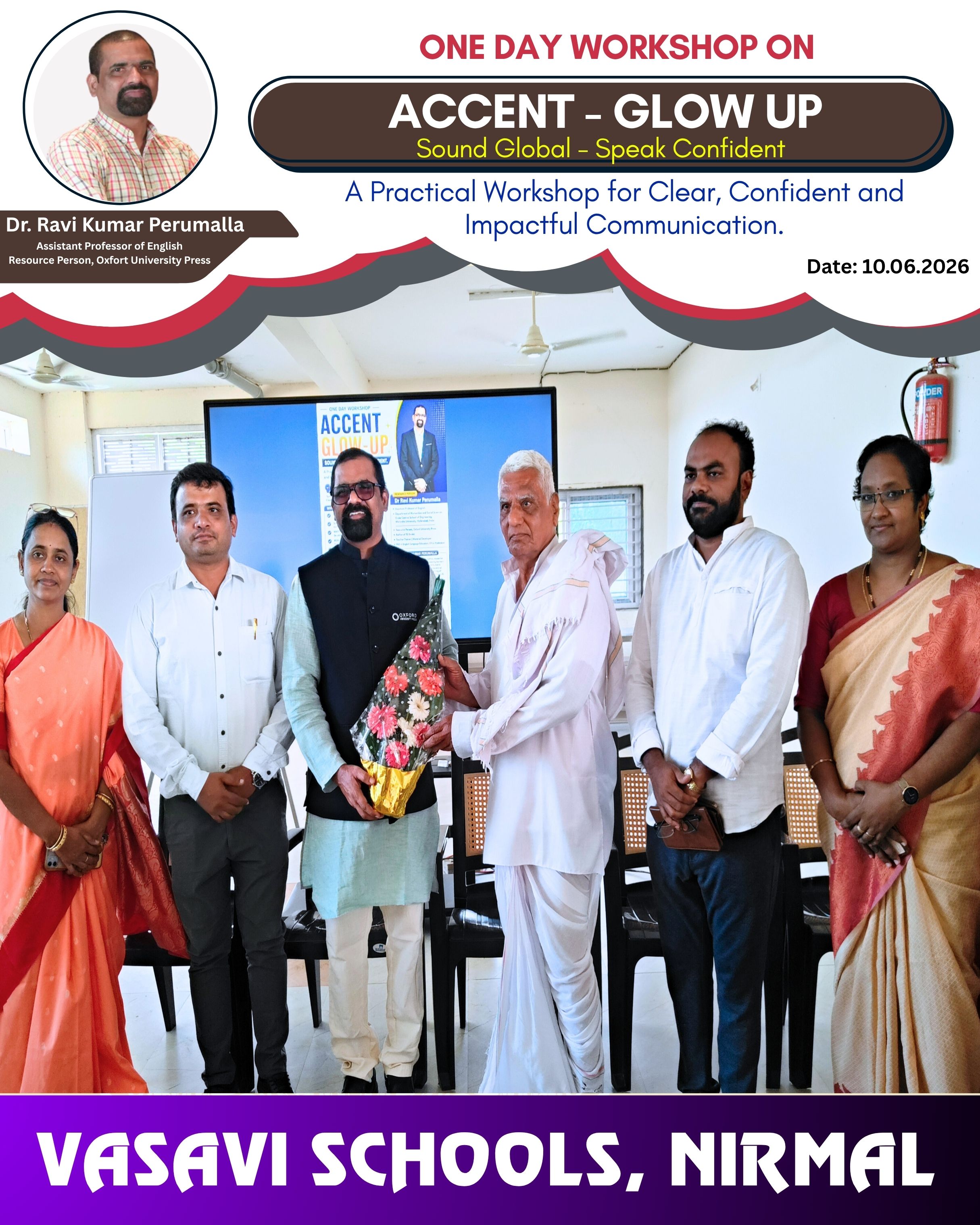Accent Glow up one day Work shop by Dr. Ravi Kumar Asst. Professor in English 